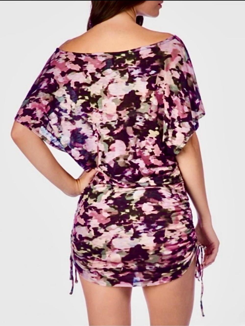Lucky Brand Women’s Pink & Brown Camo Print Swim Cover Up Dress Size M EUC - Picture 2 of 8